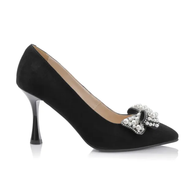 Catinca Shoes A68 pantofi dama piele negru antilopa