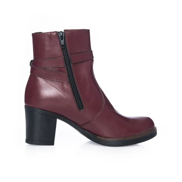 Catinca Bordo Box GX18 BB ghete dama bordo piele naturala