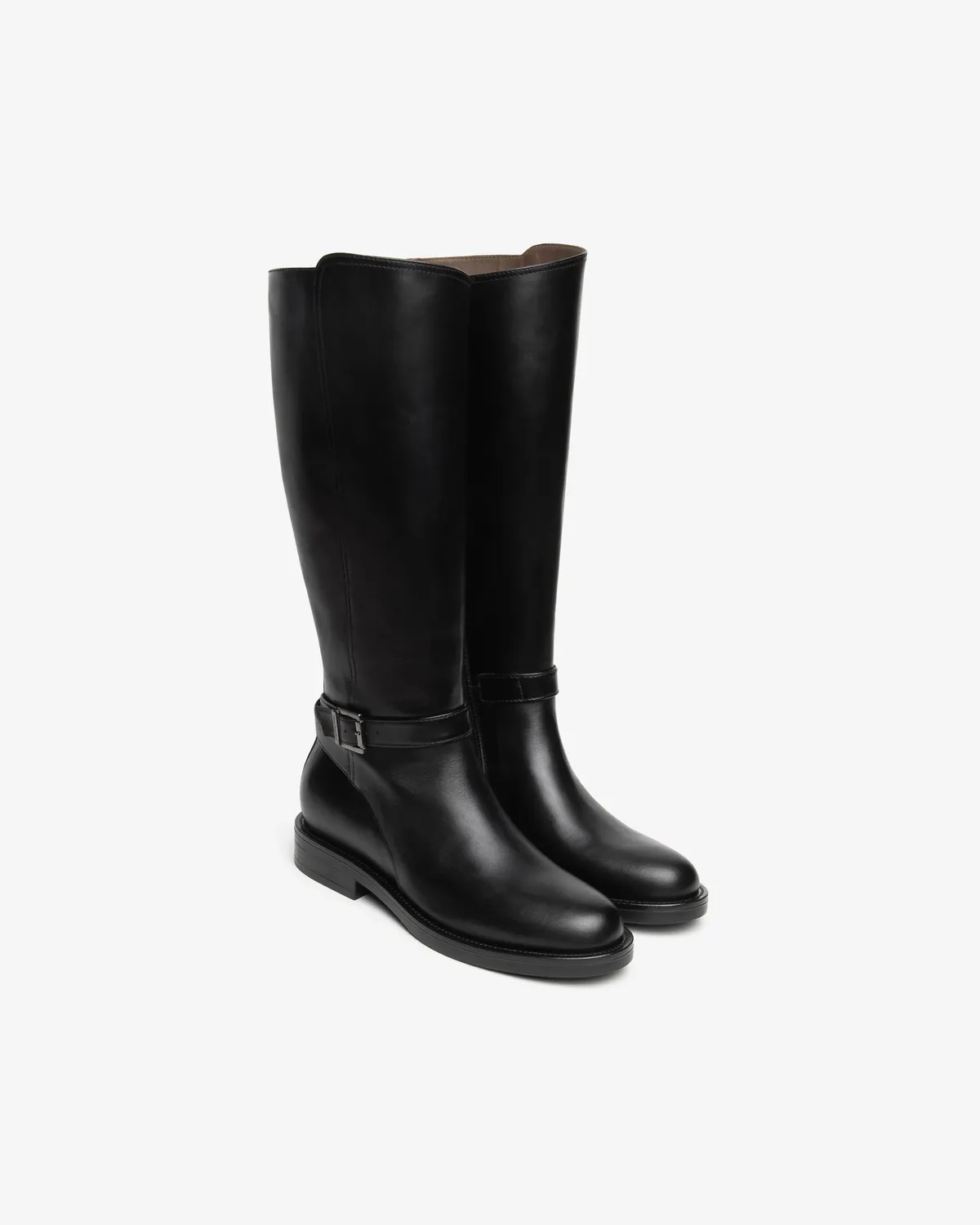 Cizme NeroGiardini dama piele toc 30 mm cu catarama