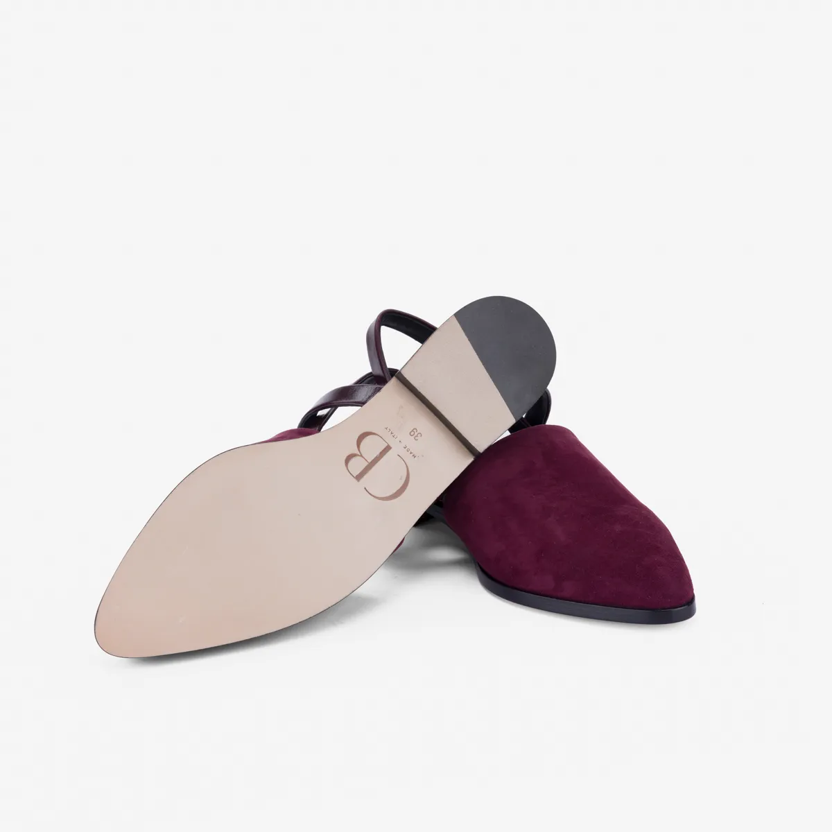 Cecilia Bringheli Vega pantofi slingback vișiniu piele