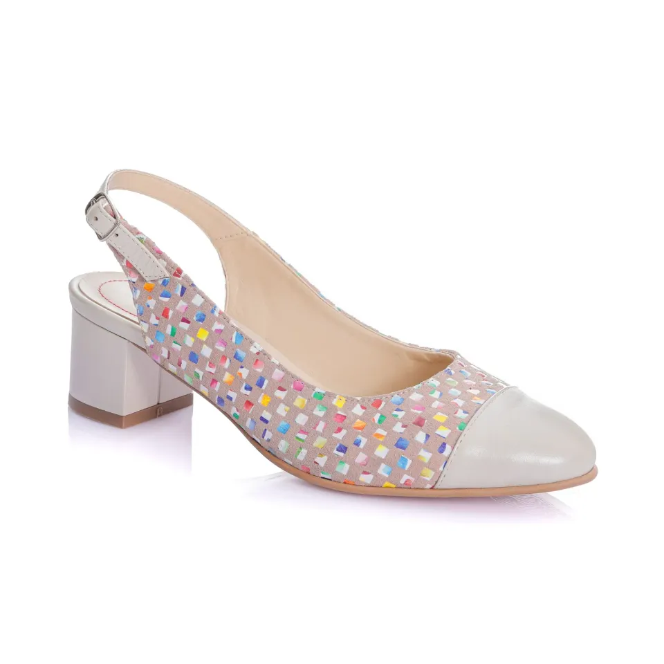 Catinca Shoes T16 BPC sandale dama piele bej patratele