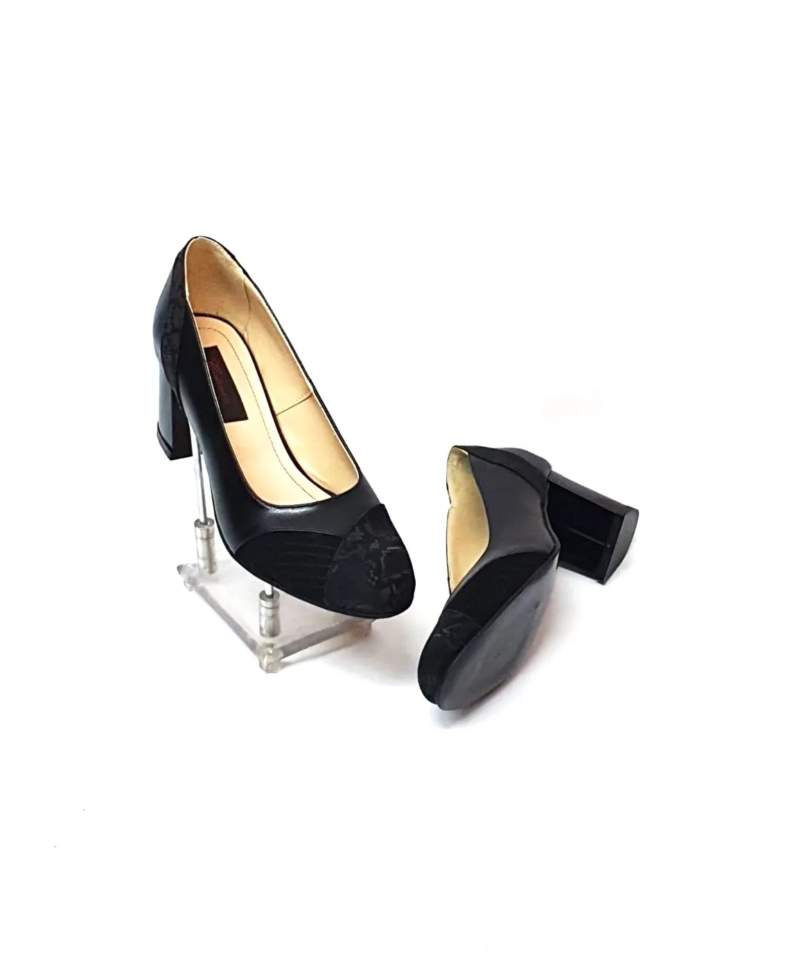 Catinca Shoes C33 NBASN pantofi negru piele si antilopa