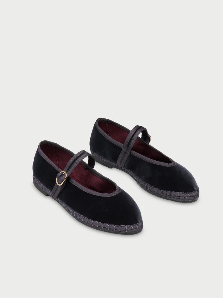 Balerini Flagelus Pierre Graphite negri catifea bumbac