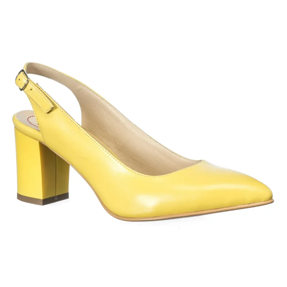 Catinca Shoes A91 G sandale damă galben piele naturală