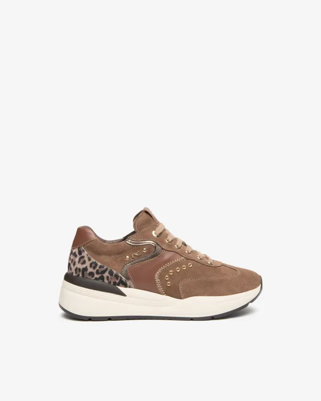 NeroGiardini Sneakers Dama Piele Intoarsa cu Platforma 60 mm