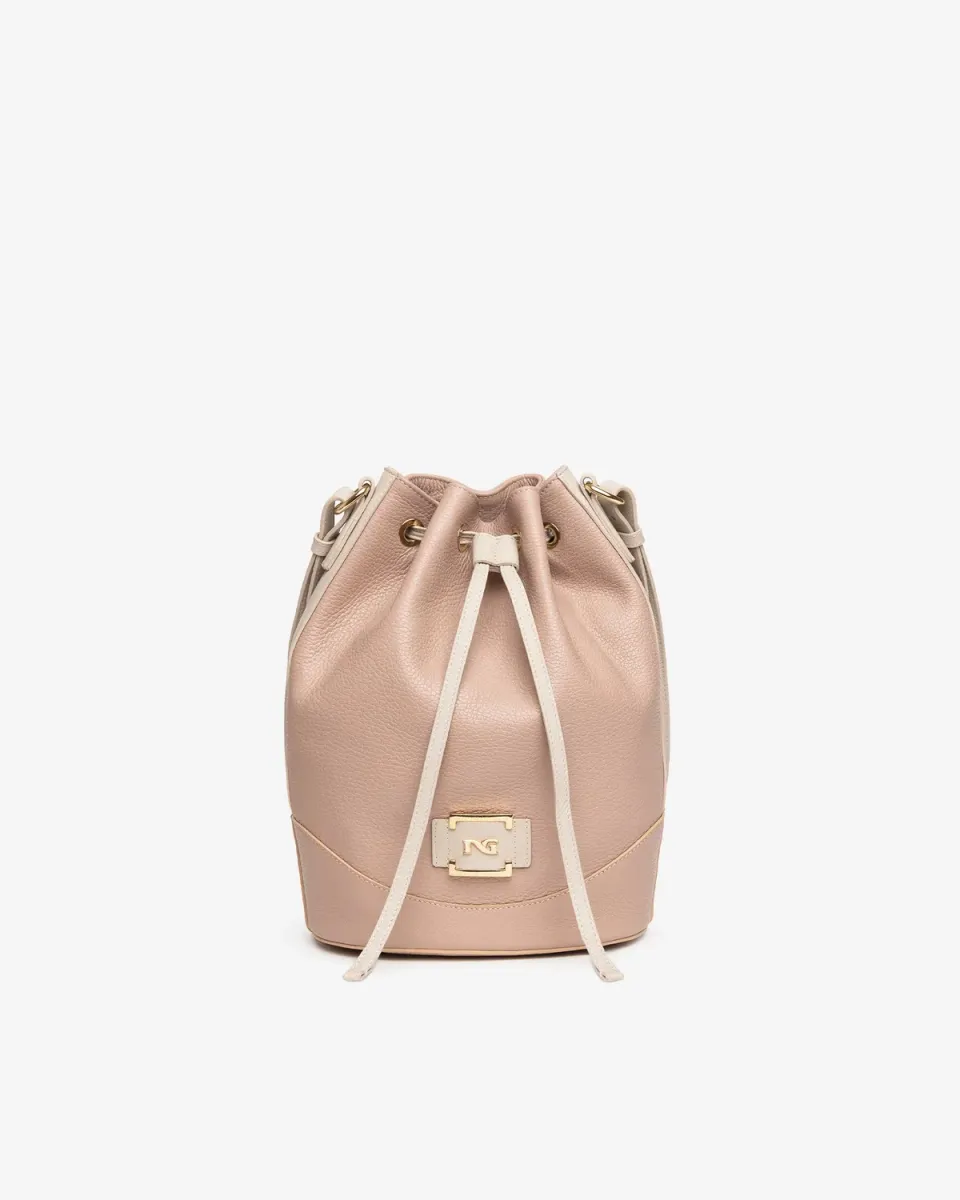 NeroGiardini geanta dama piele bucket cu logo