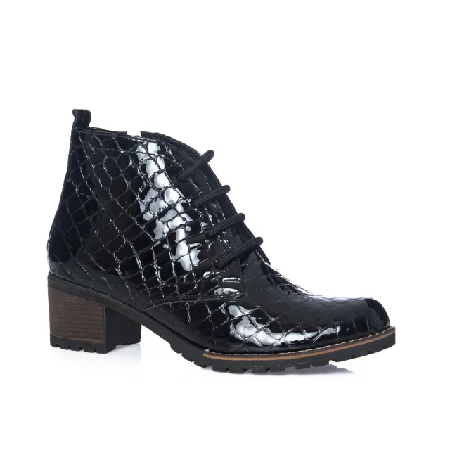 Catinca Shoes BC16 NC ghete dama negru croco piele