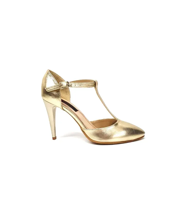 Catinca Shoes D13 AU sandale dama piele auriu toc subtire