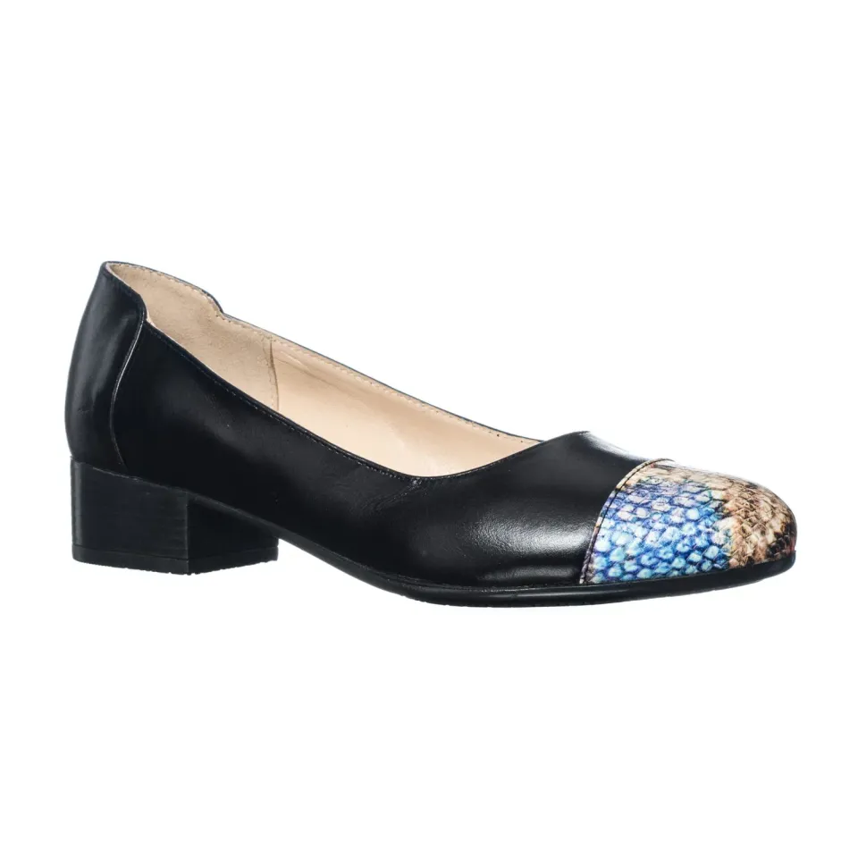 Catinca Shoes T7 NVSG pantofi piele negru varf sarpe
