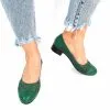 Catinca Shoes T11 V pantofi dama piele verde perforati