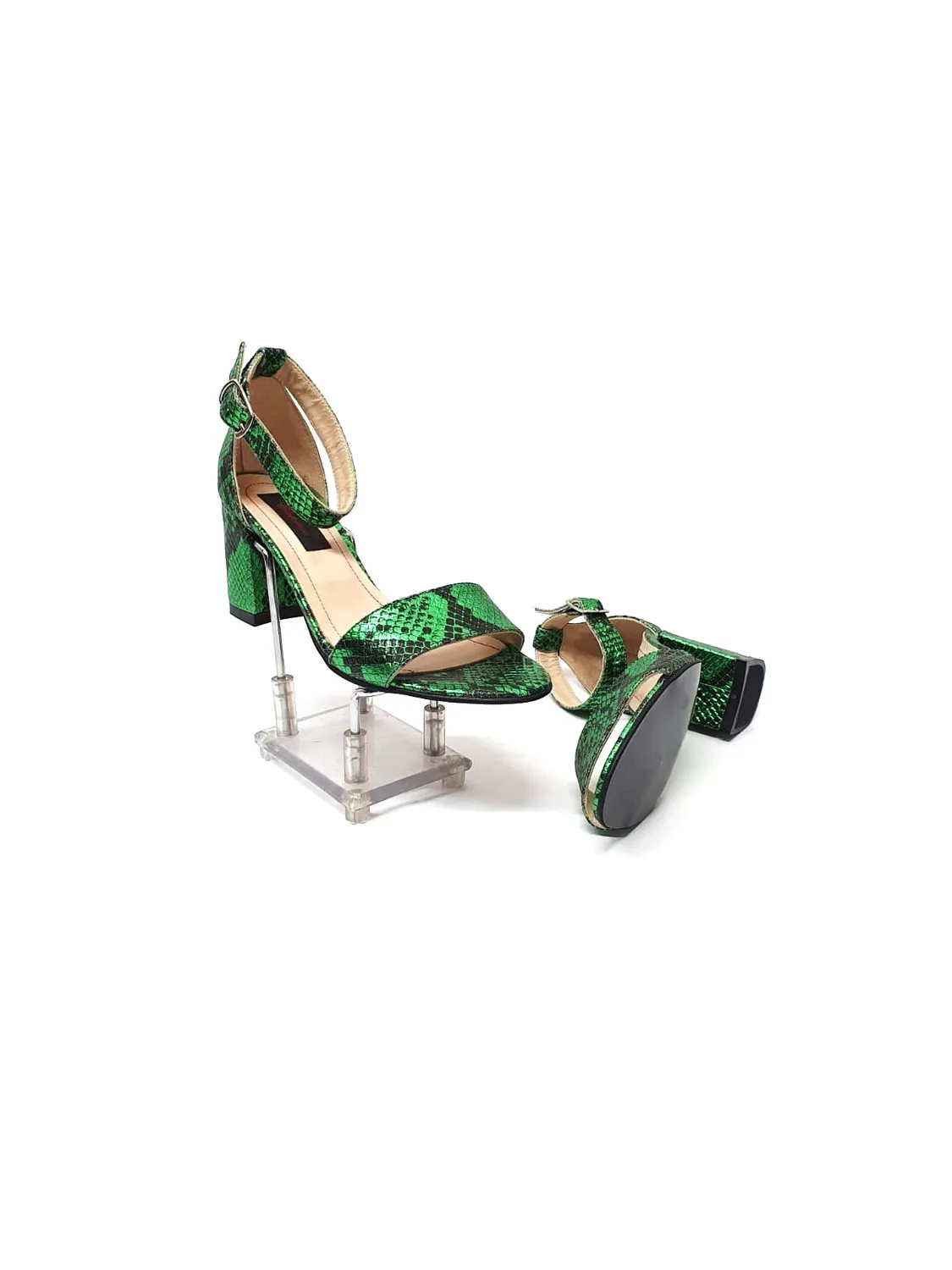 Catinca Shoes S10 CV sandale dama piele verde croco