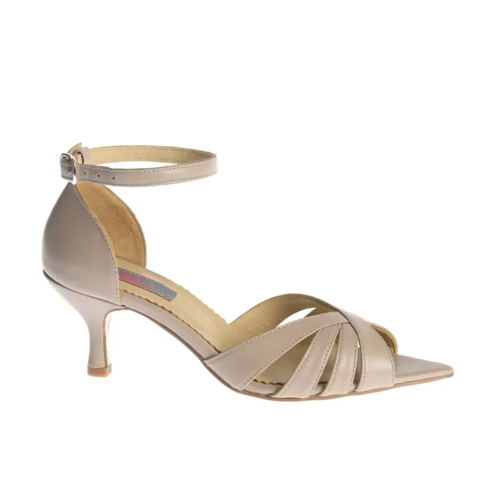Ana Urbana Las Vegas sandale piele bej toc 5 cm