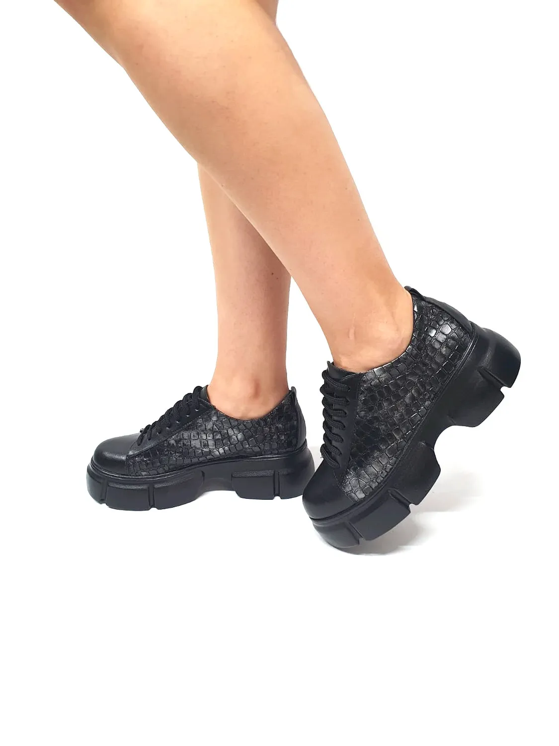 Catinca Shoes X3 NBCRN pantofi dama piele negru croco