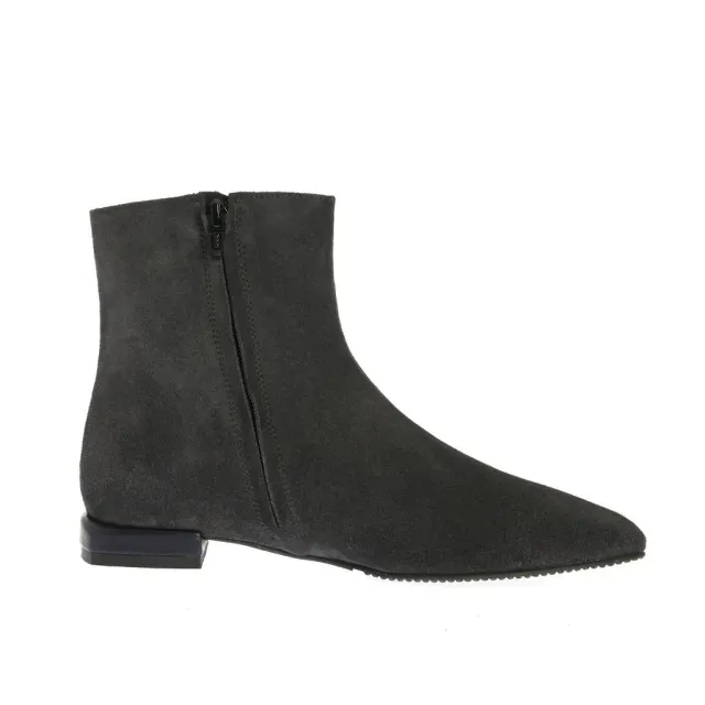 Ana Urbana Ravenna botine piele gri inchis toc bicolor