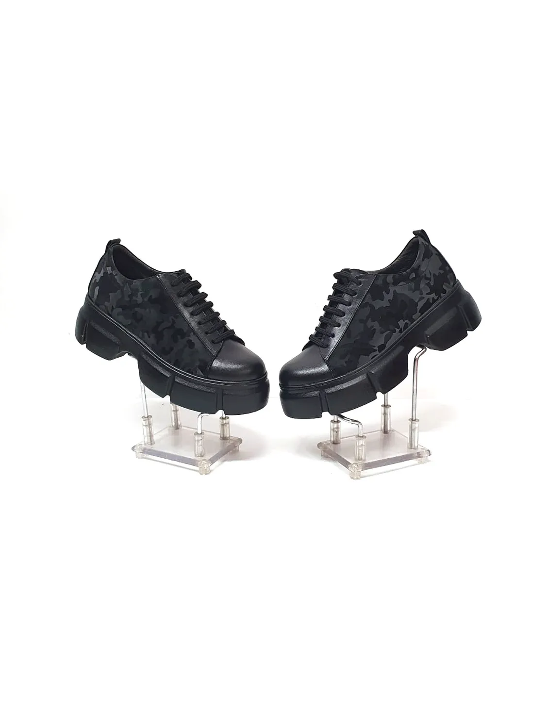 Catinca Shoes X3 NBCN pantofi dama piele negru camuflaj
