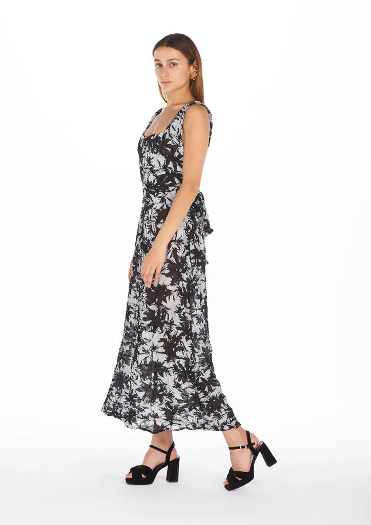 Flagelus Zhou Black Dress rochie lungă bumbac