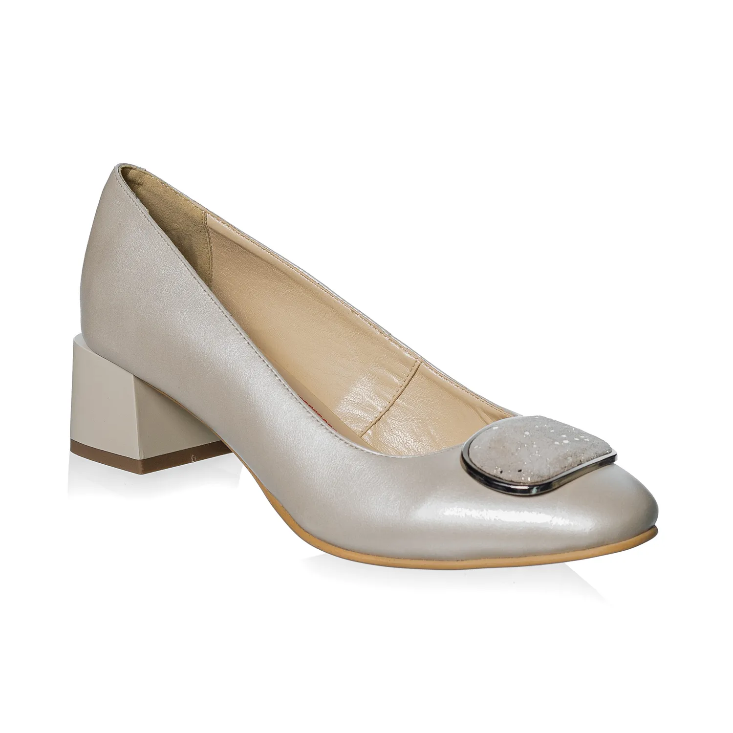 Catinca Shoes A21 BSFA pantofi dama bej sidef auriu