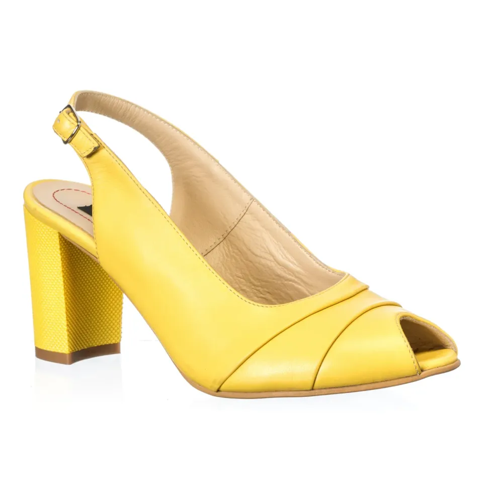 Catinca Shoes R9 GB sandale dama piele galben box