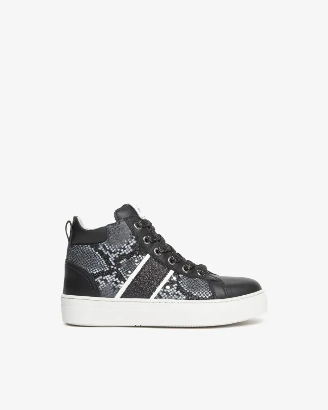 NeroGiardini sneakers fete piele animal print fermoar