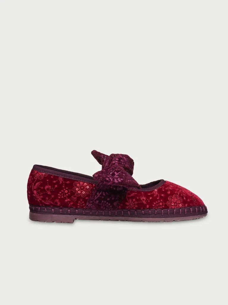 Flagelus Lyra Sylva Burgundy papuci visinii brodati