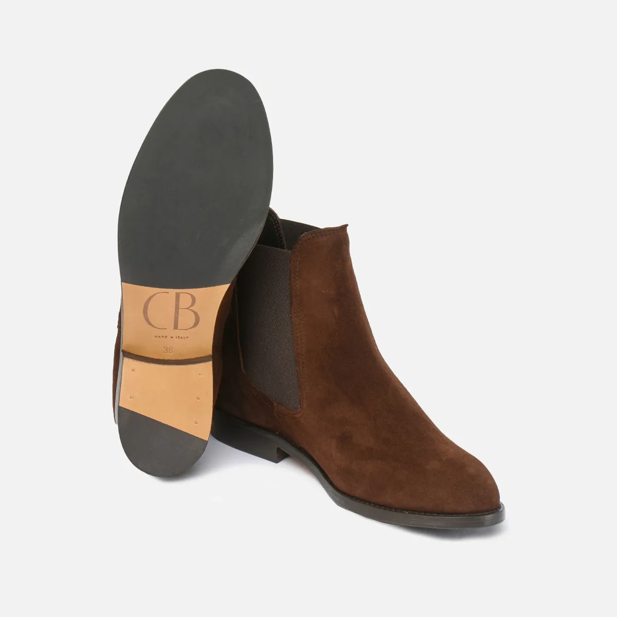 Cecilia Bringheli Sessanta botine Chelsea maro piele intoarsa