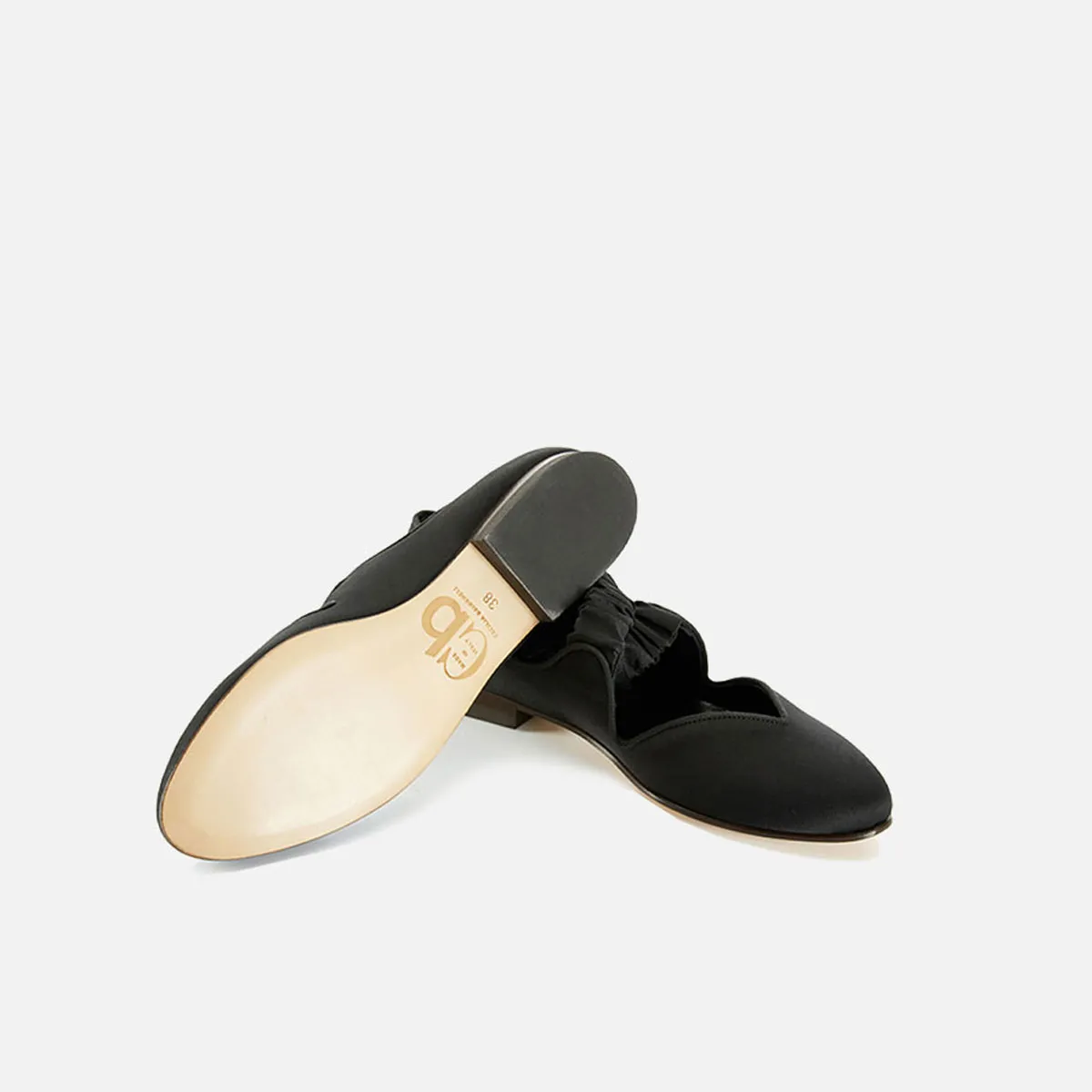 Cecilia Bringheli Saracina balerini negri satin matase elastici