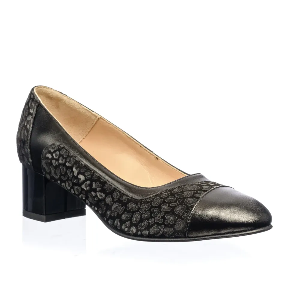 Catinca Shoes 315 NP pantofi dama negri pony piele