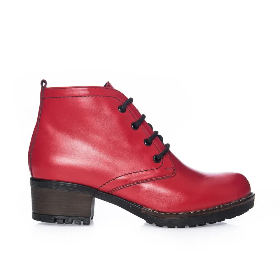 Catinca Shoes BC16 RB ghete dama rosu box piele