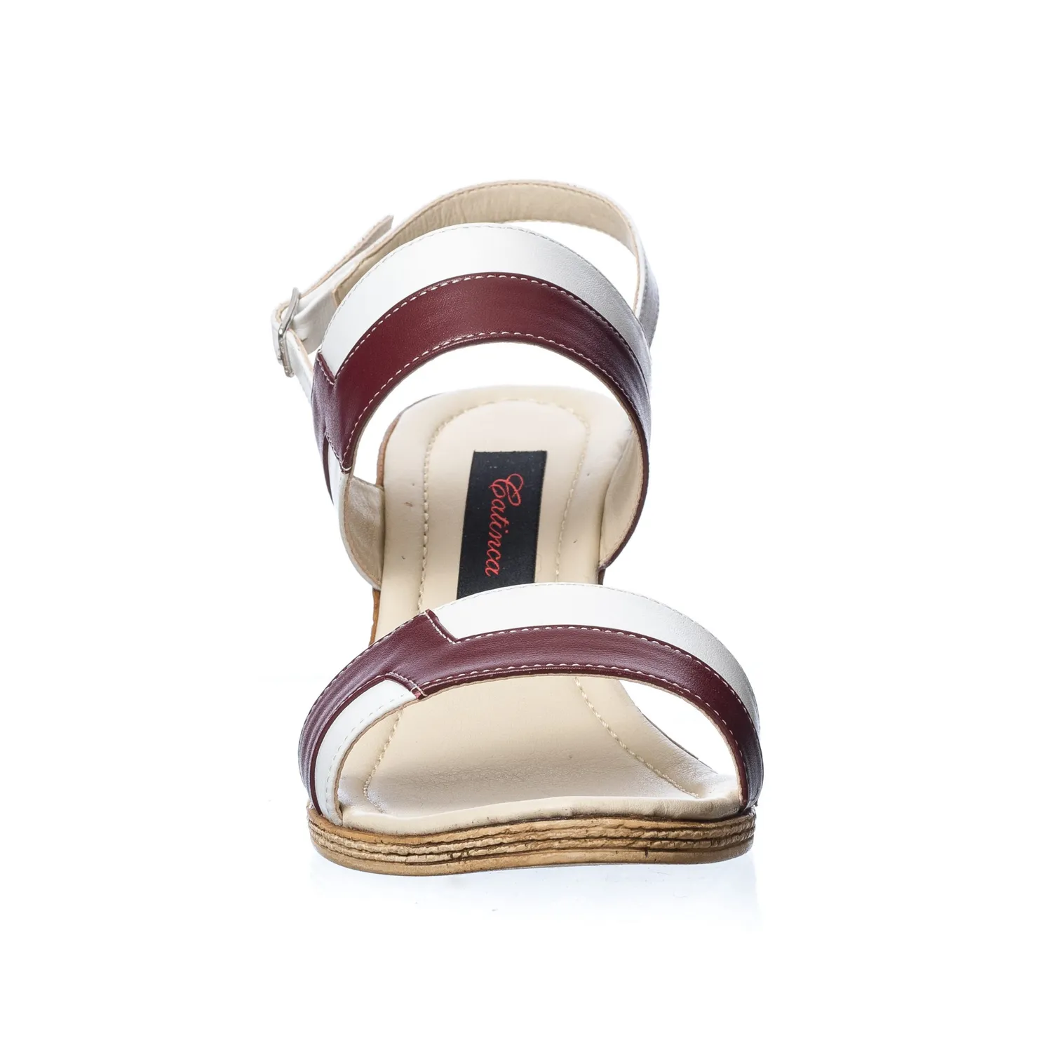 Catinca Shoes E7 BOA sandale dama piele bordo alb