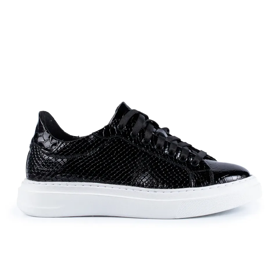 Lucas Shoes 510 Chile sneakers negri piele croc