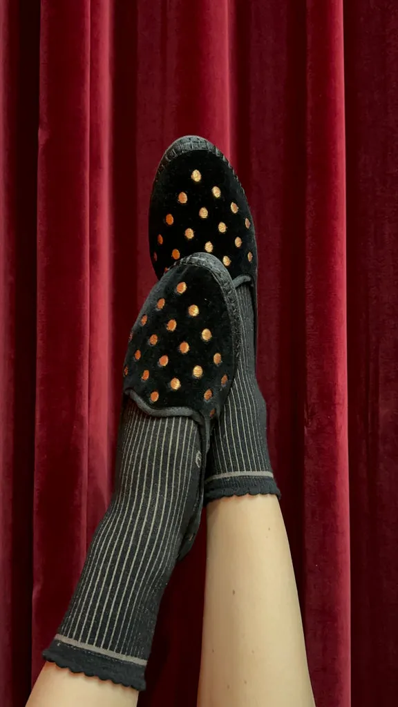Flagelus Bronze Dots pantofi Mary Jane negri