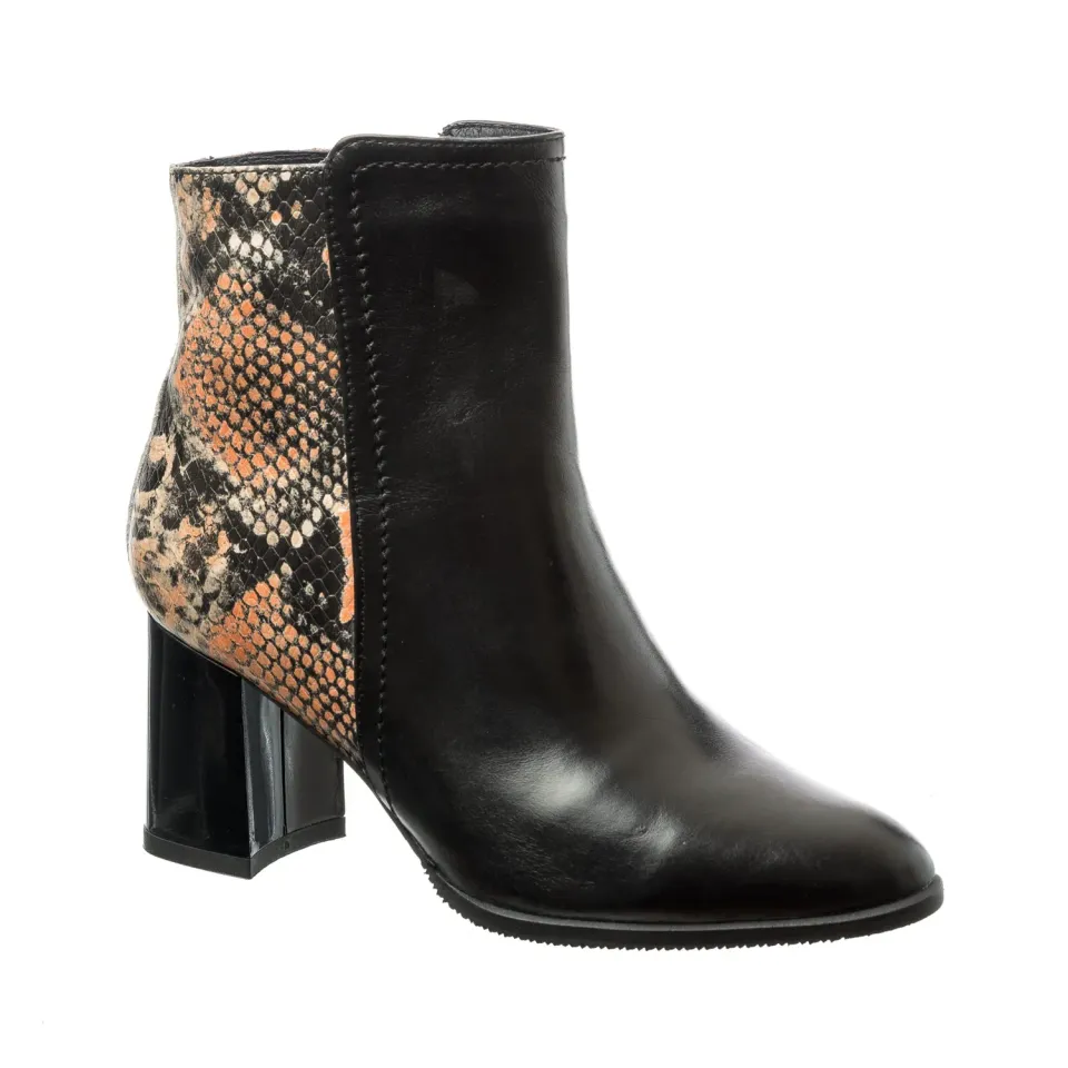 Catinca Shoes GX31 NBSG ghete piele negre sarpe galben