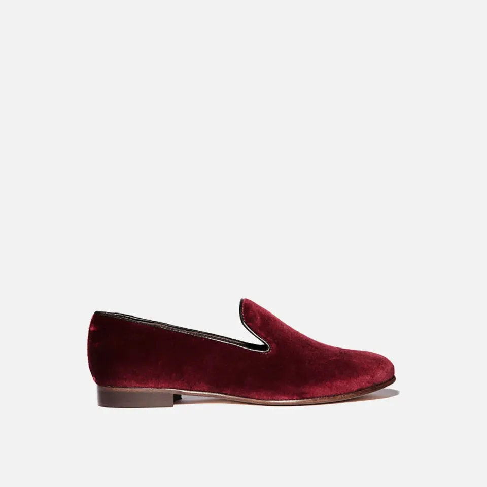 Cecilia Bringheli Positano mocasini catifea burgundy