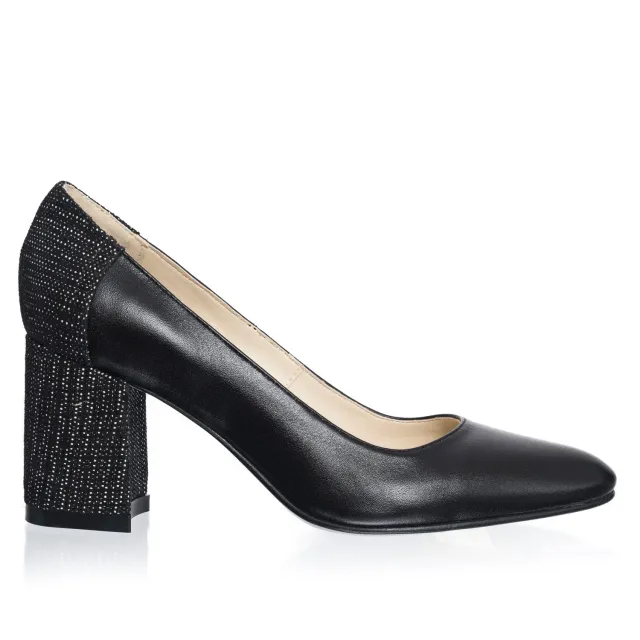 Catinca Shoes R12 NP pantofi piele negru puncte
