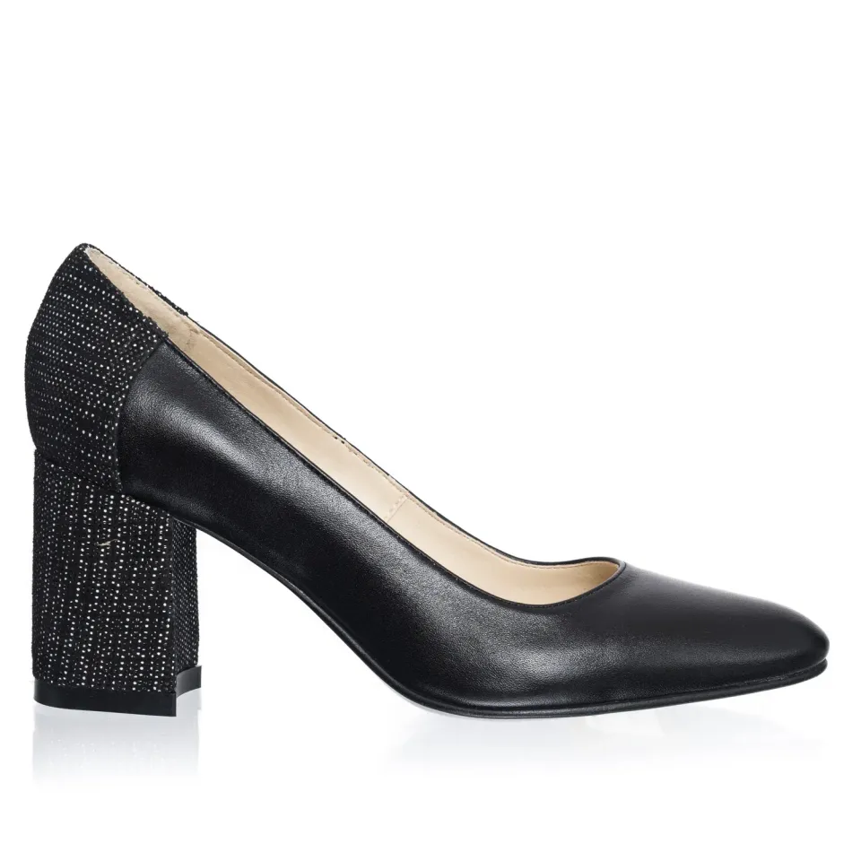 Catinca Shoes R12 NP pantofi piele negru puncte