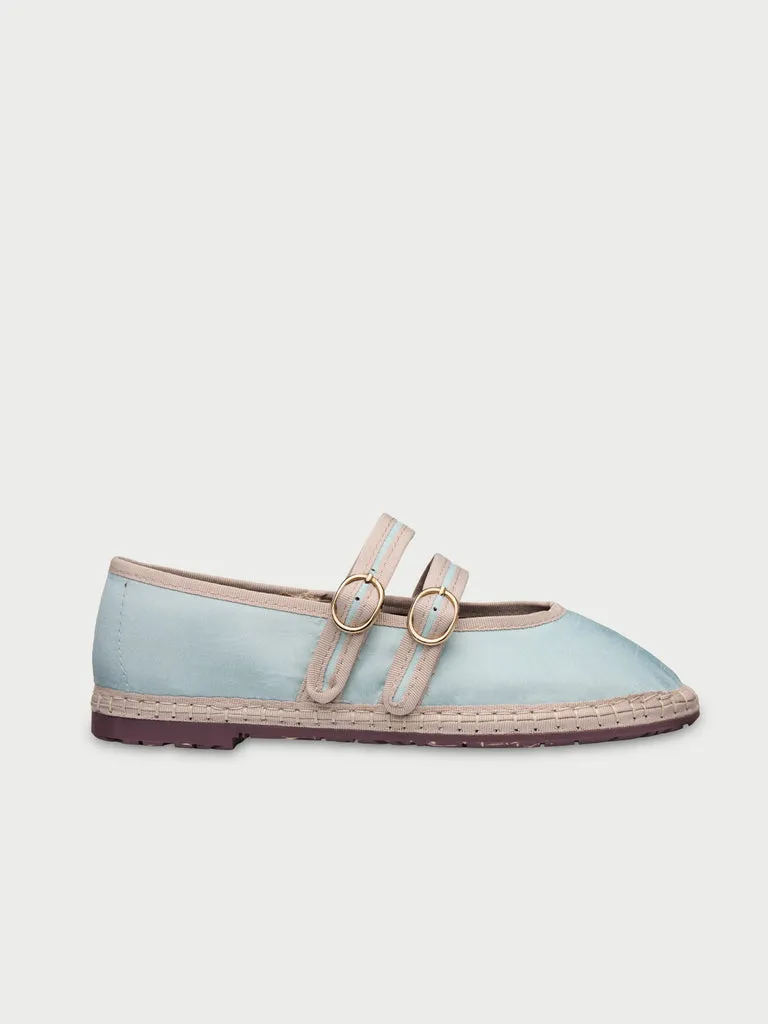 Flagelus Claire Aqua pantofi Mary Jane matase bleu
