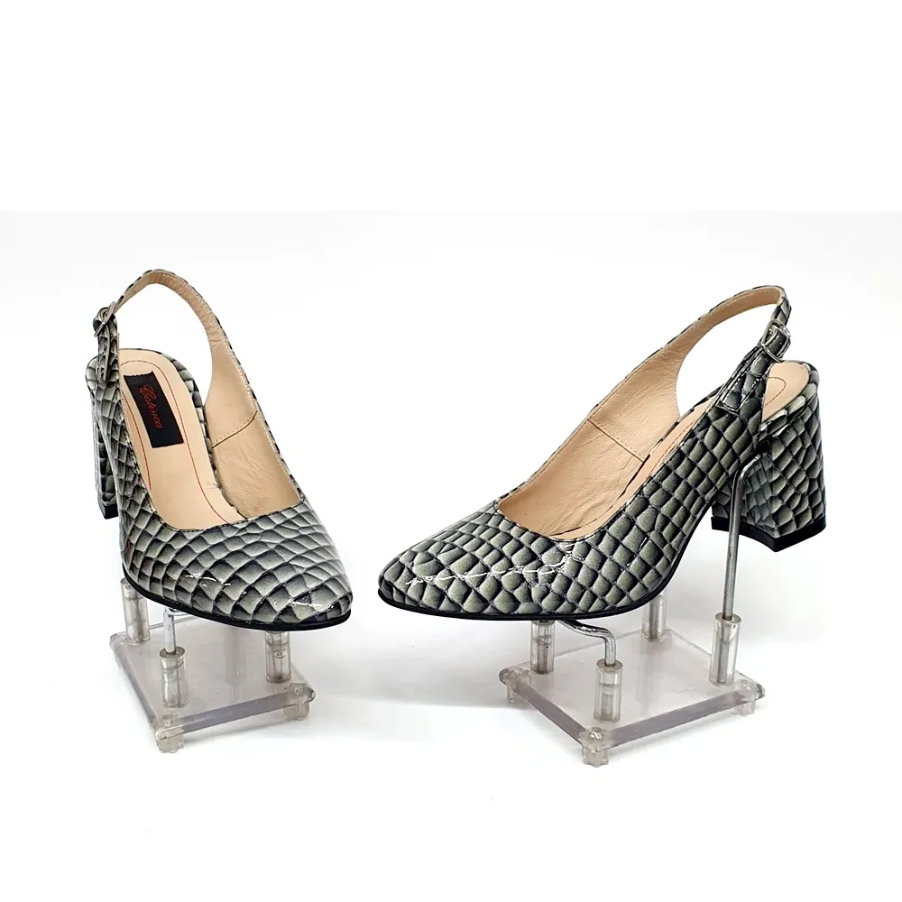 Catinca Shoes R77 GC sandale dama piele gri croco