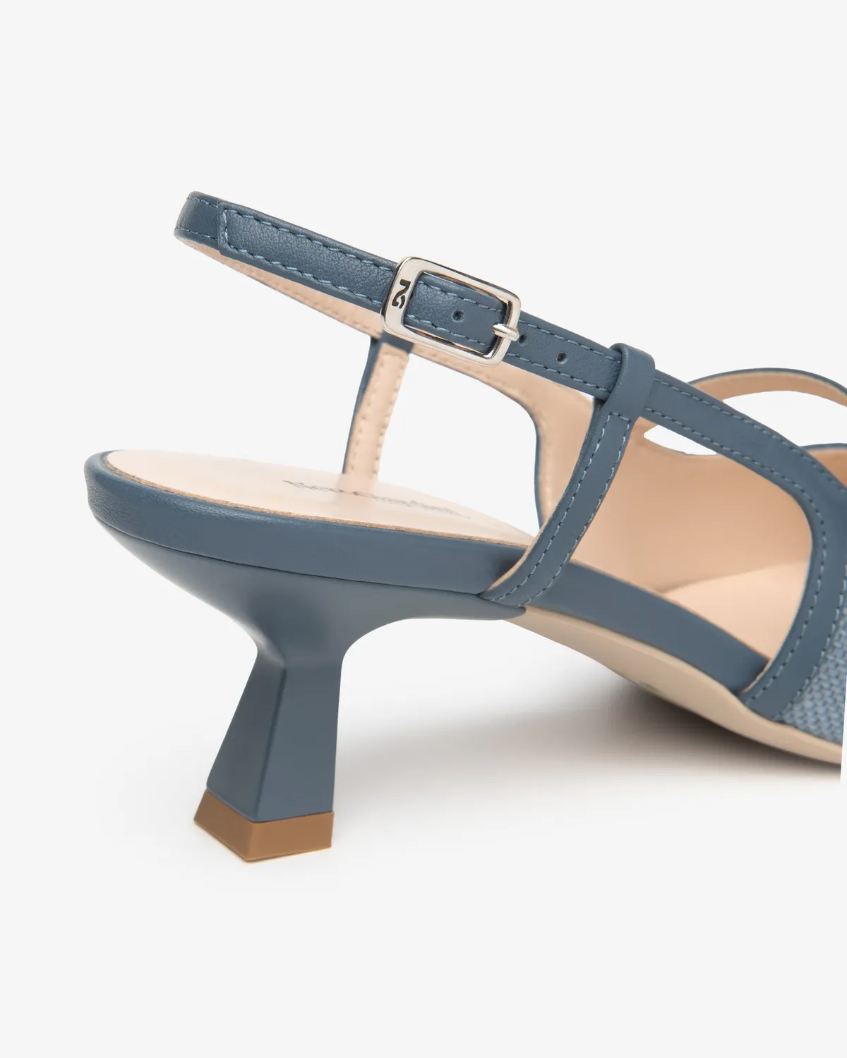 Slingback NeroGiardini piele și textil dama elegant