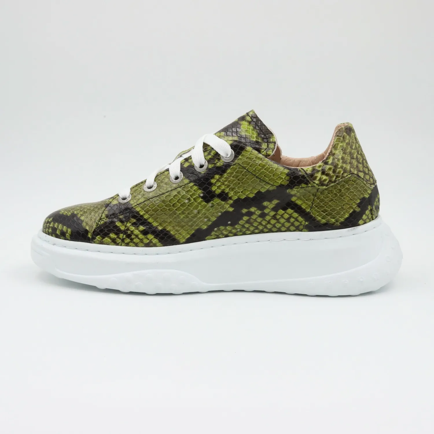 Lucas Shoes Sneaker 5101 RV Green Snake piele naturala