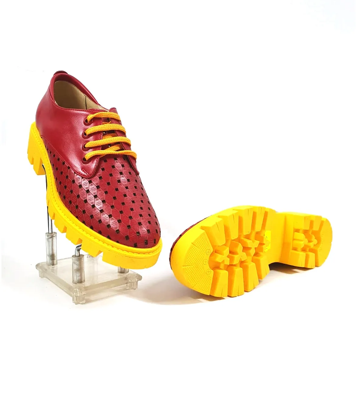 Catinca Shoes XP5 R pantofi dama piele rosu perforati