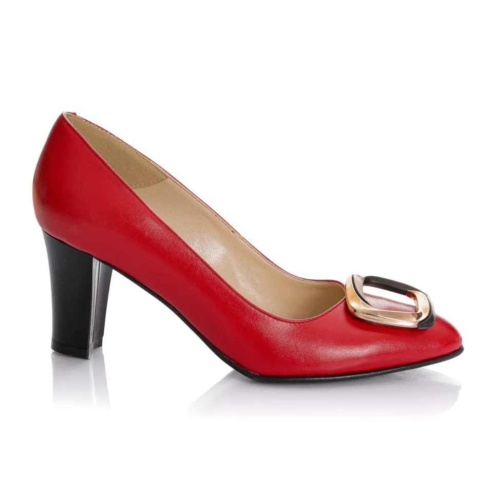 Catinca Shoes A50 RB pantofi dama rosu box piele naturala