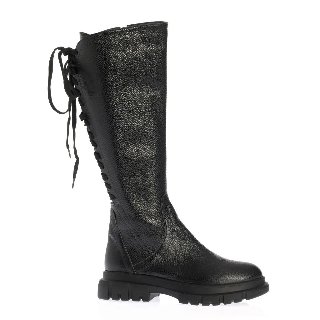 Ana Urbana Shoes Nicoleta cizme negre piele texturata