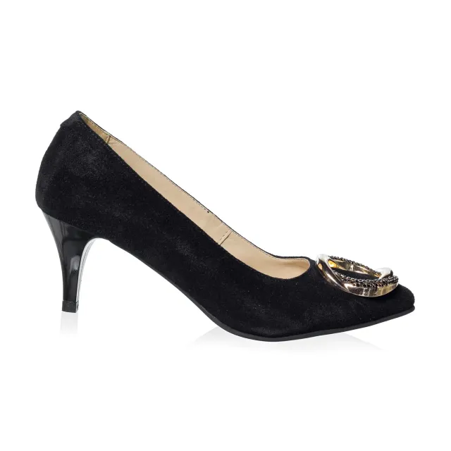 Catinca Shoes A31 NA pantofi dama piele naturala negru antilopa