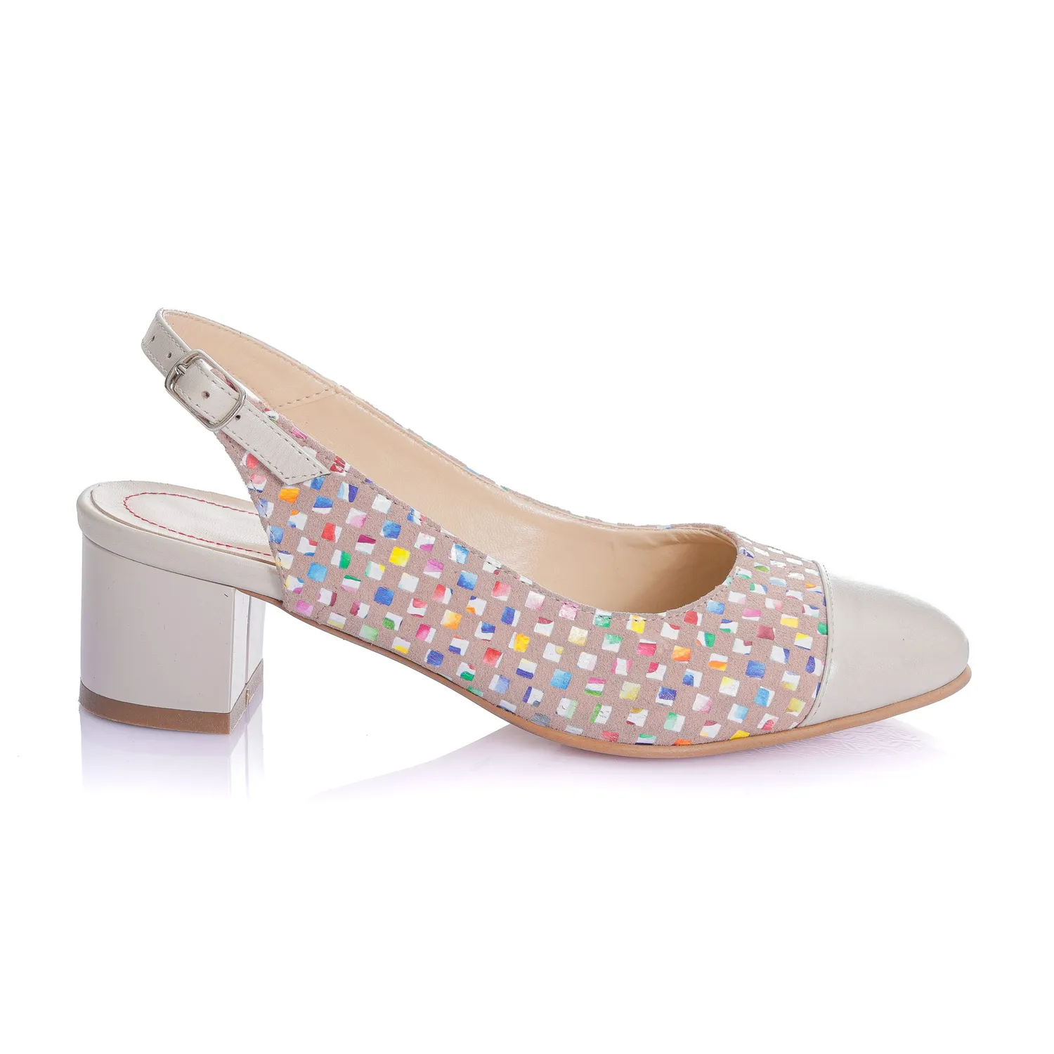Catinca Shoes T16 BPC sandale dama piele bej patratele